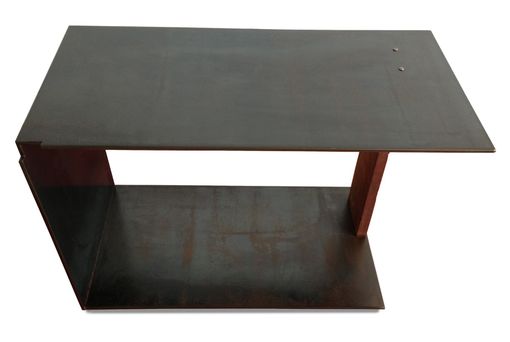 Custom Made Szk Metals 'Xy' Modern Minimalist Sculptural Metal Coffee / Side Table