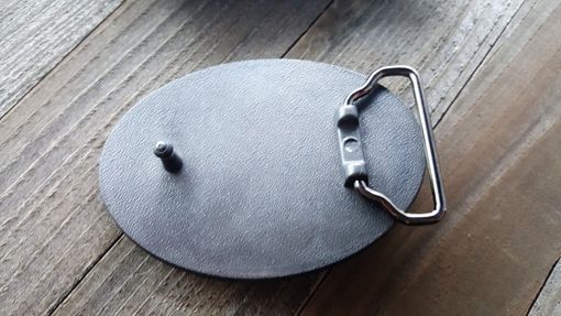 Custom Made Handmade Oxidized Silver Horse Belt Buckle