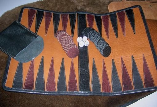 Custom Made Leather Backgammon Set