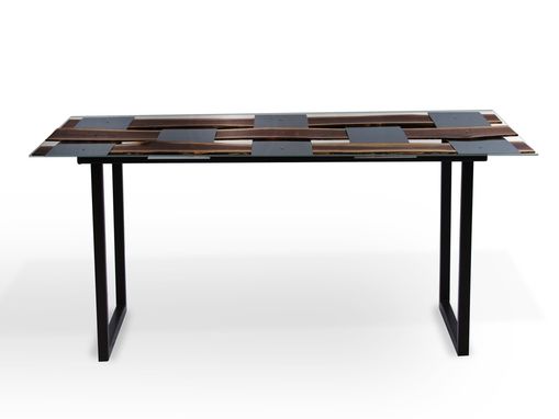 Custom Made Wood + Metal Weave Dining Table