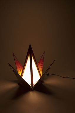 Custom Made Mahogany Lotus Desk Lamp
