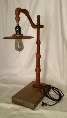 Custom Made Streetlight Table Lamp W/ Metal Shade