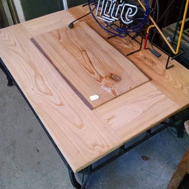 Custom Made Raised Panel, Cypress Live Edged Panel, Large Coffee Table
