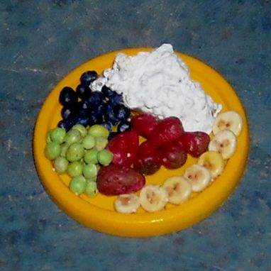 Custom Made Doll House Cottage Cheese And Fruit Plate