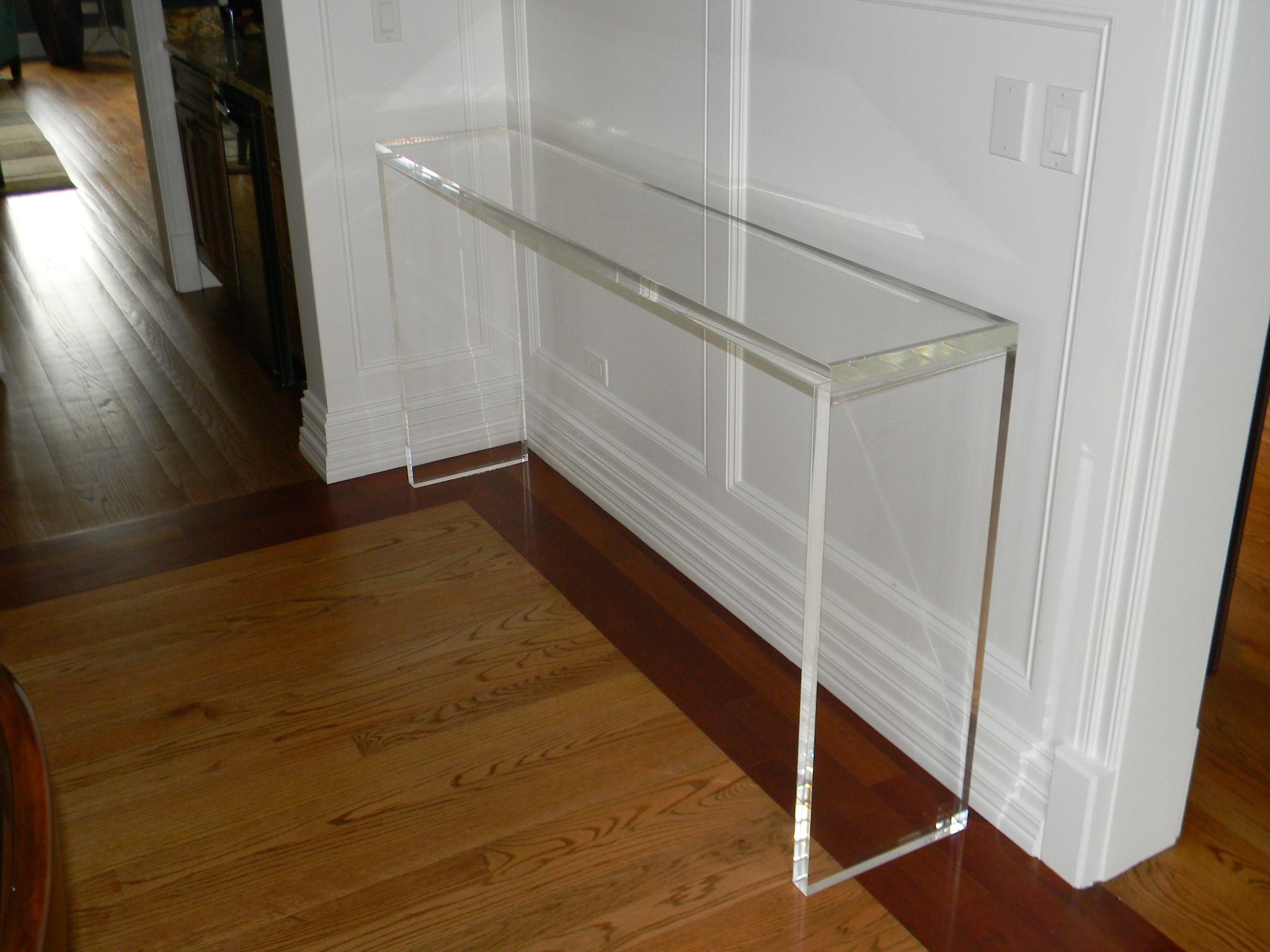 Hand Crafted Acrylic Entryway / Console Table In 1.5 by Custom Acrylic