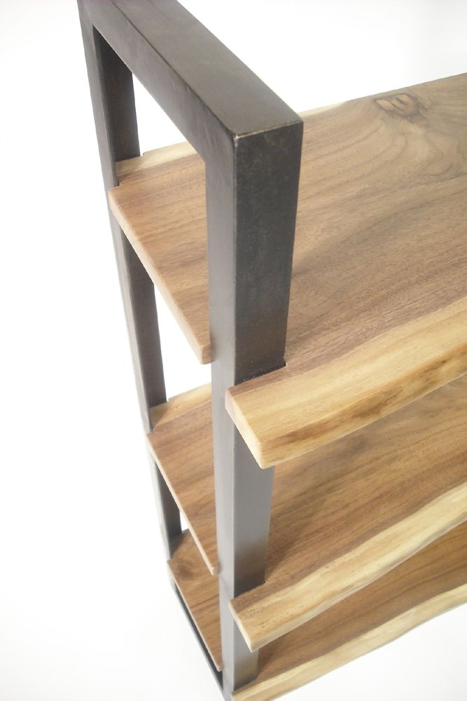 Custom Made Walnut + Steel Bookcase by Bdagitz Furniture