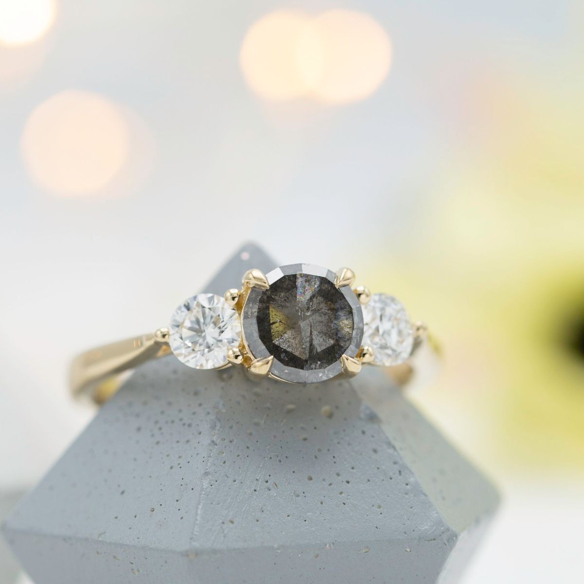 Salt & Pepper Diamond Engagement Rings | CustomMade.com