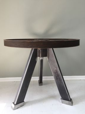 Custom Made The Otis Industrial Table Reclaimed Elevator Pulley Vintage Industrial Solid History