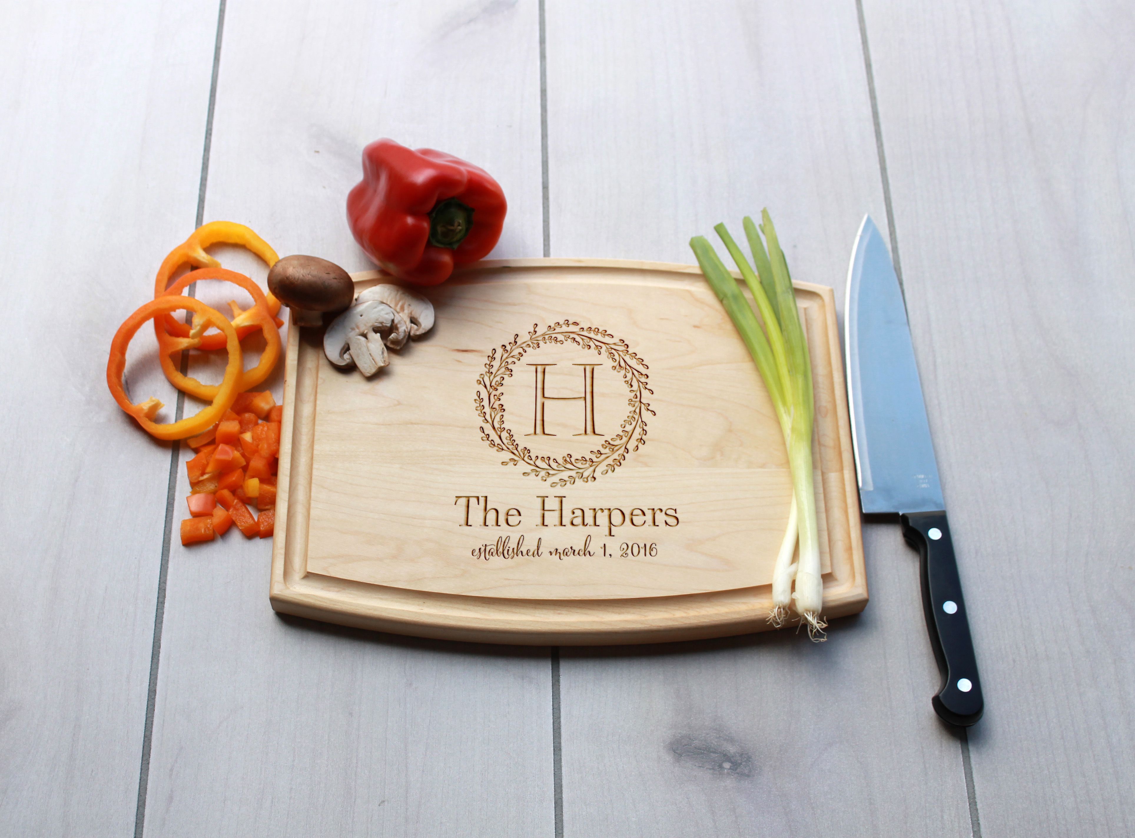 Buy Hand Crafted Personalized Cutting Board, Engraved Cutting Board
