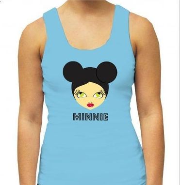 Custom Made Minnie Tank- Blue Top - Fun Top - Modern Tank