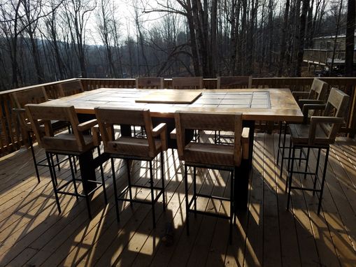Custom Made Outdoor Table With Fire Pit