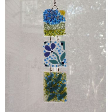 Custom Made Spring Meadow Fused Glass Suncatcher