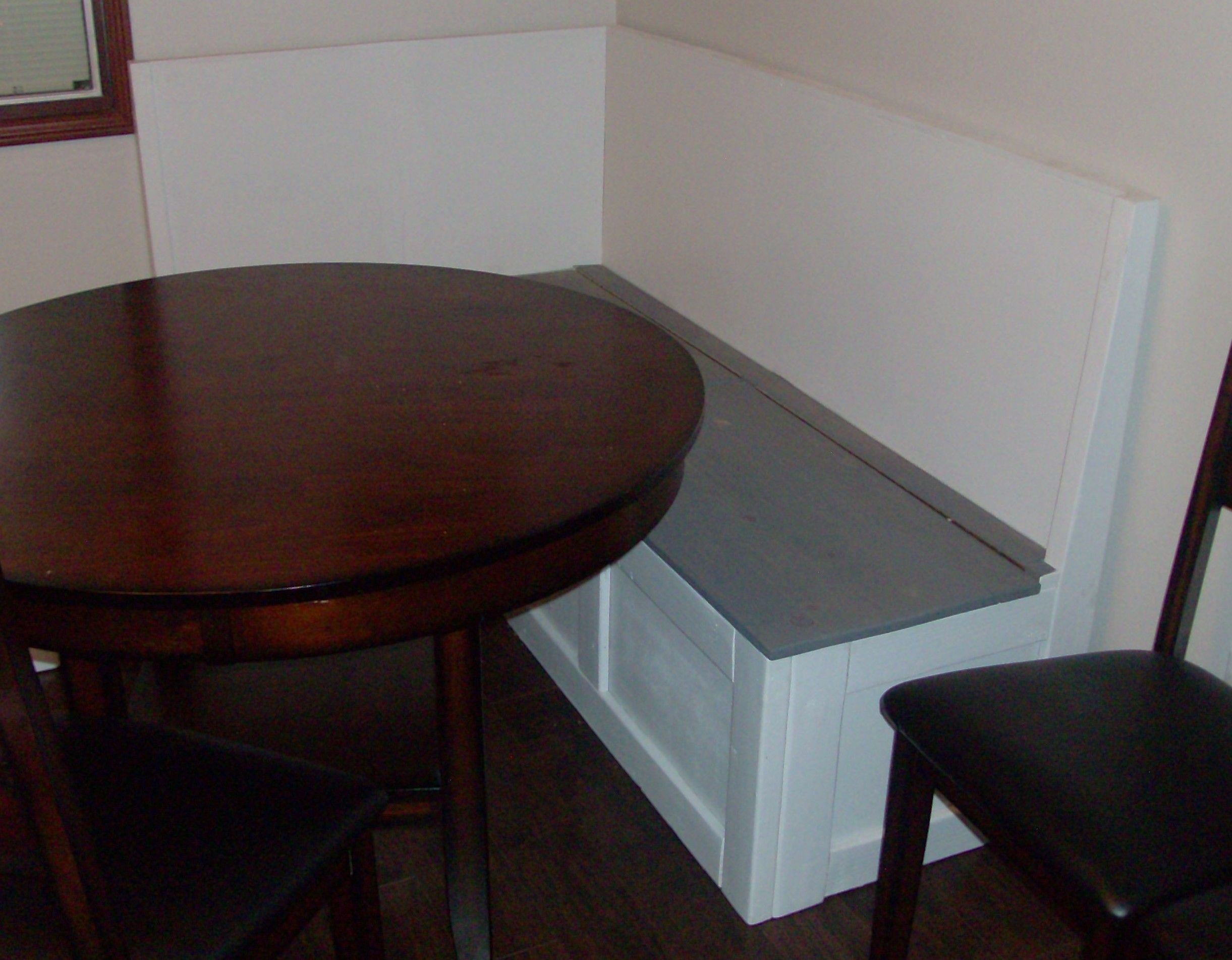 Hand Crafted Corner Dining Bench With Back And Under Seat Storage by