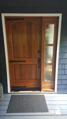 Custom Made Sapele Exterior Door With Triple Glass Sidelight
