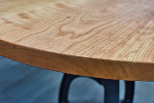 Custom Made Round Wood Coffee Table, Modern Round Coffee Table, Round Pedestal Coffee Table