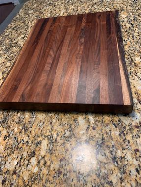 Custom Made Live Edge Bark Sided Solid Walnut Cutting Board