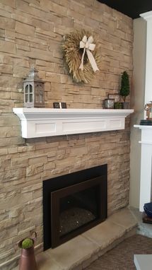 Custom Made Fireplace Mantel Floating Painted Finish - Contemporary Cottage Ledge Shelf Bayside Style