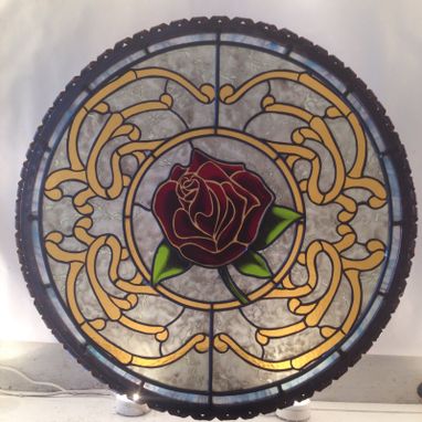Custom Made Stained Glass Oval Rose Window
