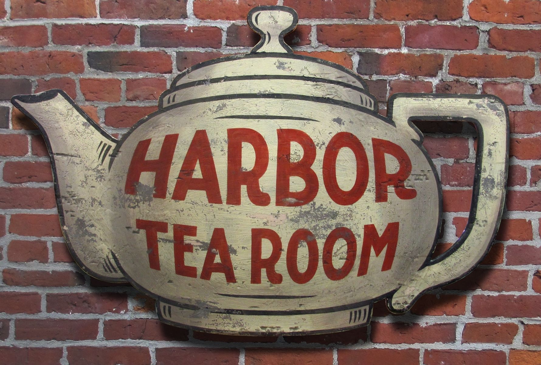 Hand Crafted Vintage Sign Art: Harbor Tea Room by Nutmegger Workshop