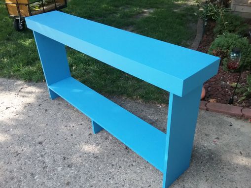 Custom Made Console Table Sofa Table Reclaimed Wood Country Blue Console