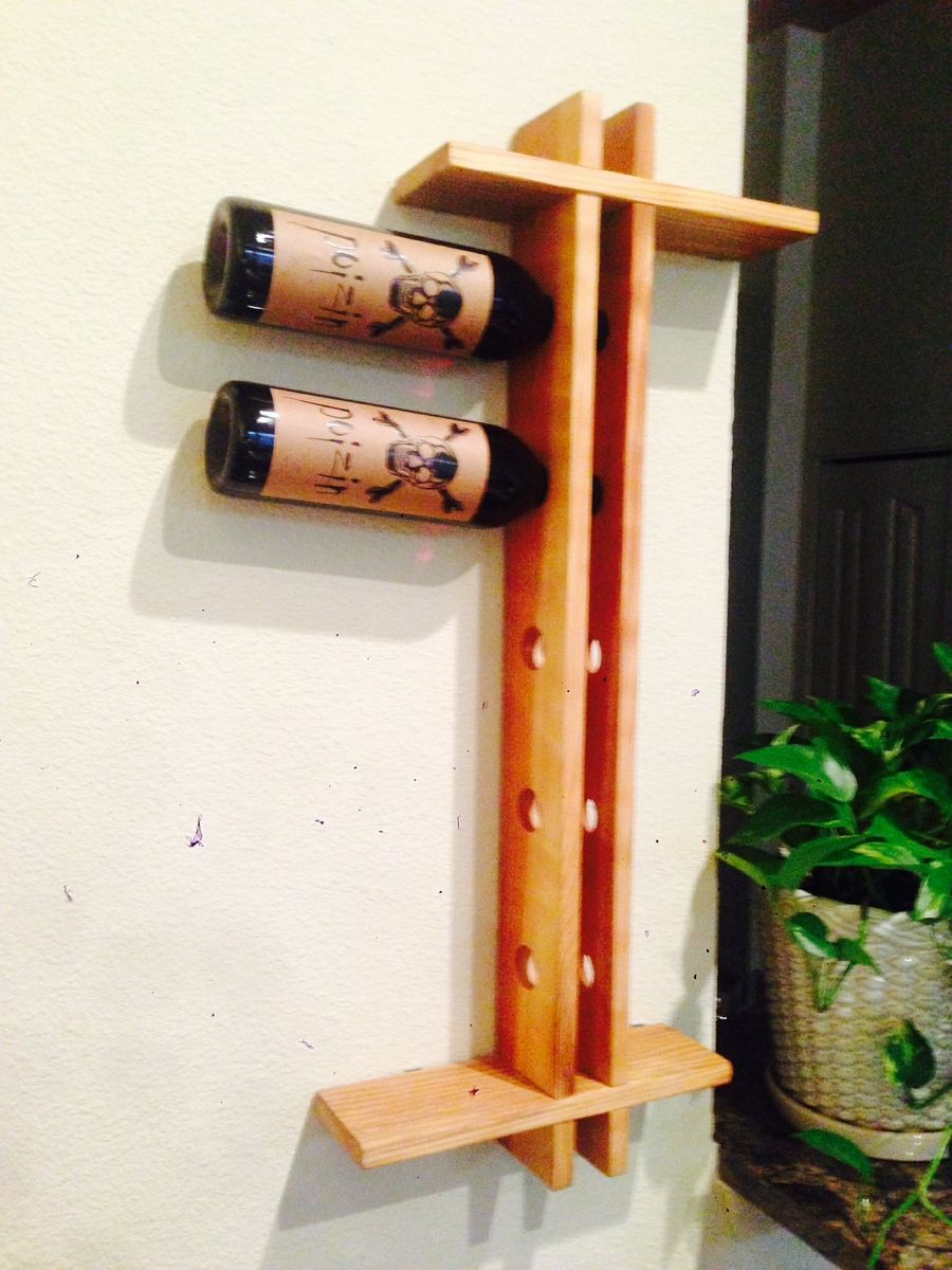 Custom Wall Hanging Wine Rack by Woodgrain Designs