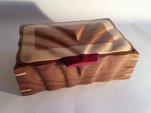 Custom Made Sculpted Keepsake Box In Walnut, Maple & Cherry