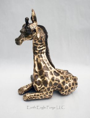 Custom Made Bronze Sleepy Baby Giraffe