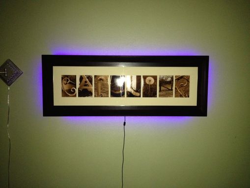 Custom Made Led Backlit Picture Frame (Pictures Spell The Name)