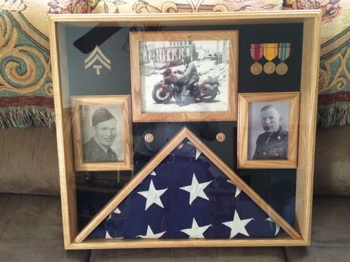 Custom Made Memorial Casket Flag W/Picture Frames