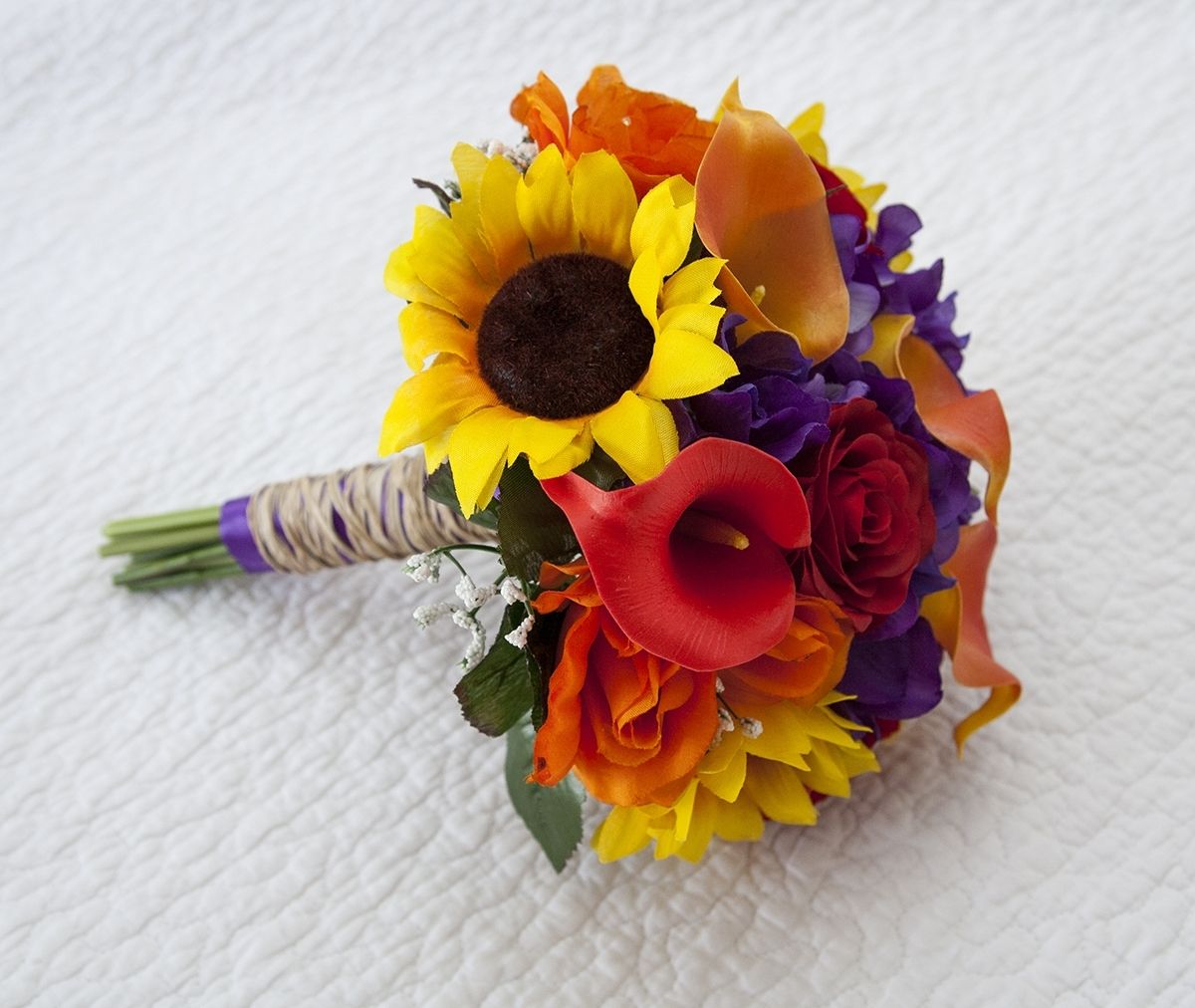 Hand Made Sunflowers Real Touch Roses And Calla Lilies Autumn