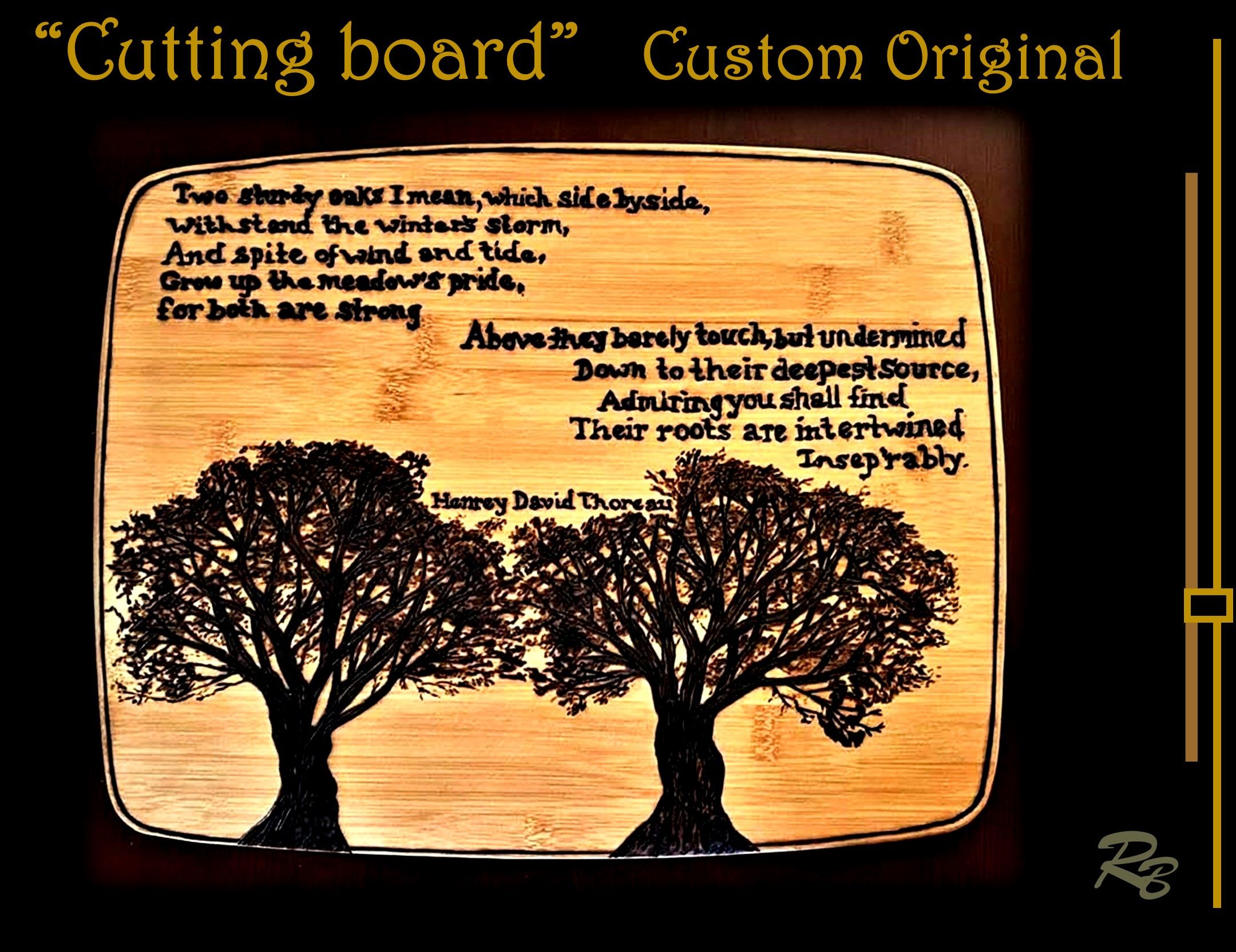Engraved Bamboo Cutting Board with Family Tree Roots.