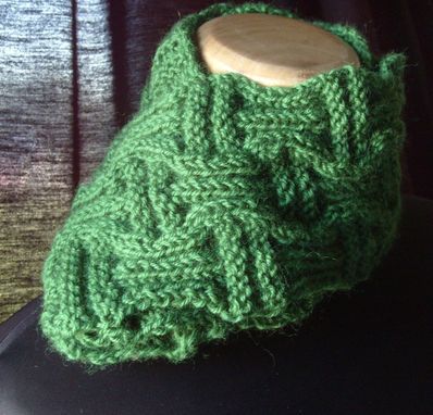 Custom Made The Basketweave Knit Scarf Unisex-Emerald Green
