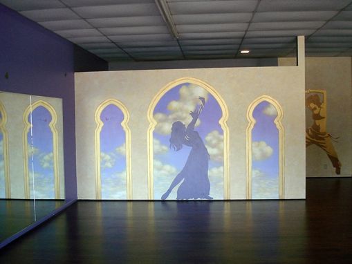 Custom Made Dance Studio Mural With 3d Decorations And Metallic Silhouettes By Visionary Mural Co.