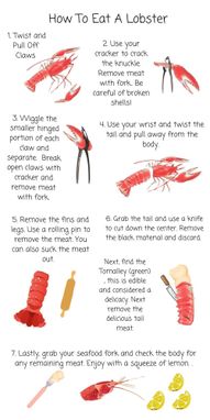 Custom Made How To Eat A Lobster Table Decoration Or Instructions
