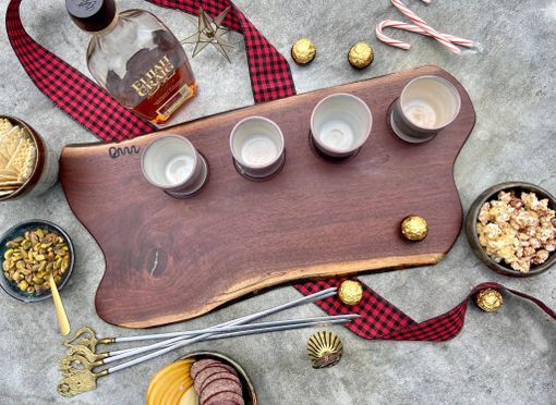 Custom Made Whiskey Board With Custom Ceramic Cups