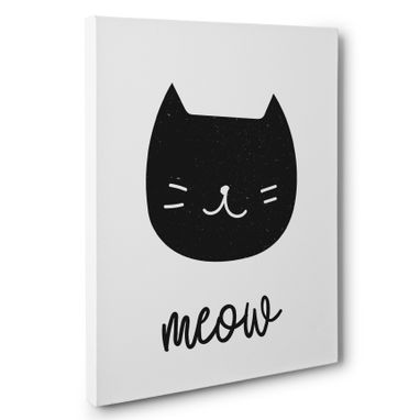 Custom Made Cat Meow Canvas Wall Art