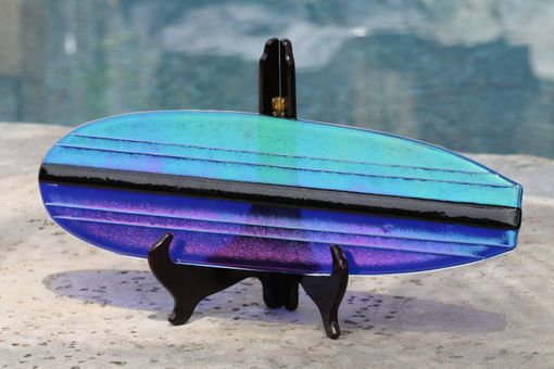 Custom Made Iridescent Blue Glass Surfboard