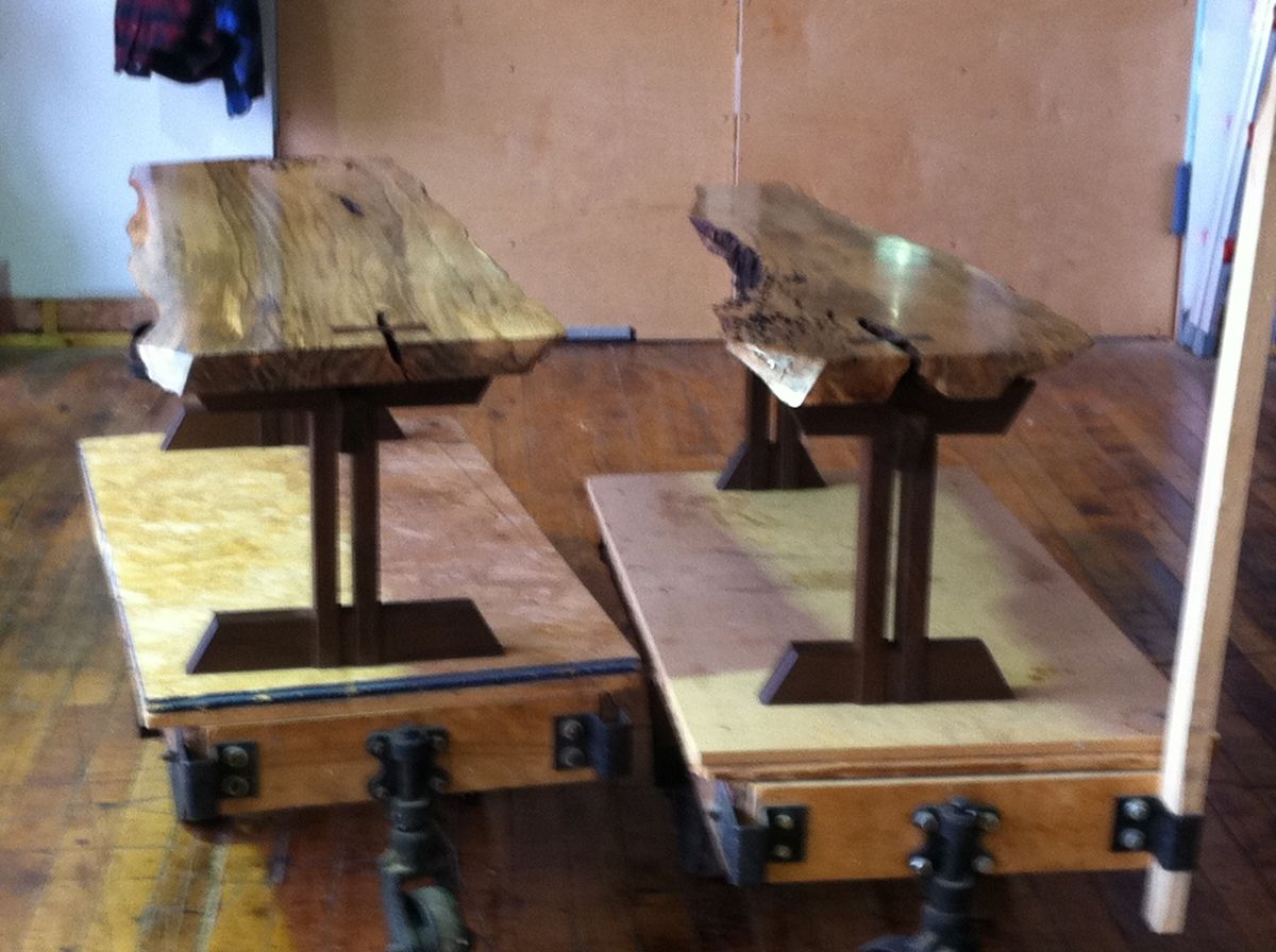 Custom Spalted Curly Maple Accent Table by Watriss Woodwork