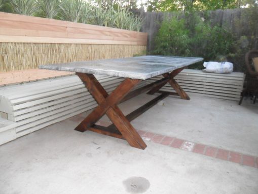 Custom Made Dining Table With Metal Top