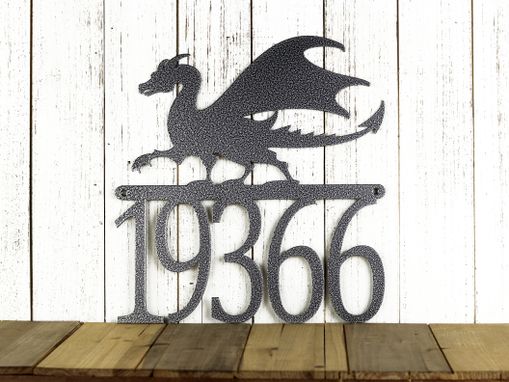 Custom Made Metal House Number Sign, Dragon