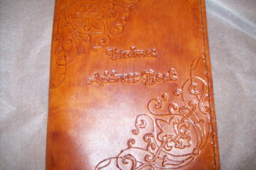 Custom Made Custom Leather Address Book With Scroll Design, Personalization