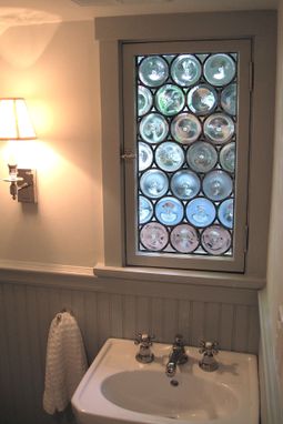 Custom Made Stained Glass Rondel Bathroom Window