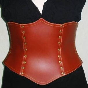 Custom Made Hard Leather Riveted Corset by Lady Heather's Fashions