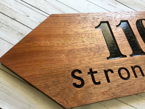 Custom Made Custom Wood Sign With Arrow, Outdoor Directional Sign, Address Sign With Arrow