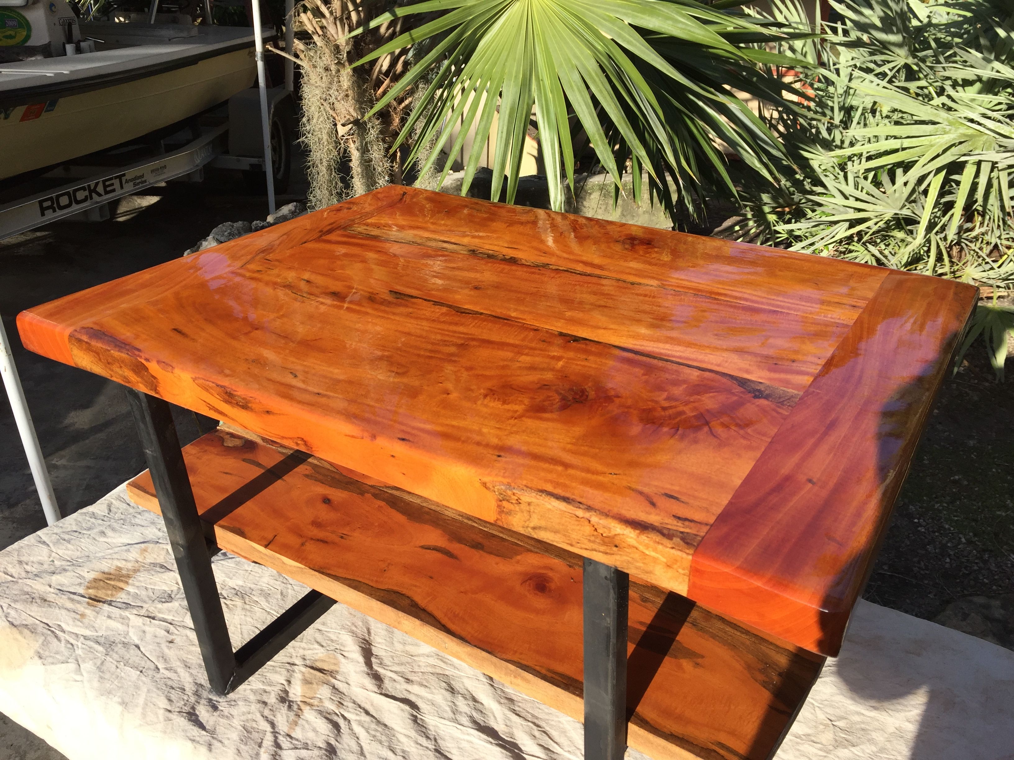 Hand Crafted Florida Mahogany Coffee Table by Bear Clan Woodworking