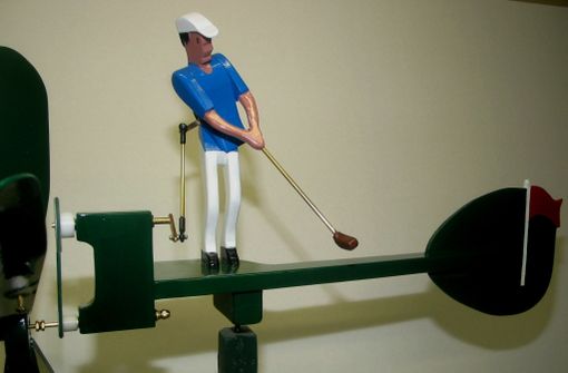 Hand Crafted Male Golfer Whirligig by Whirligigs Hand 