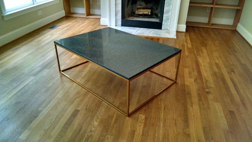 Custom Made Stone Topped Cube Coffee Table