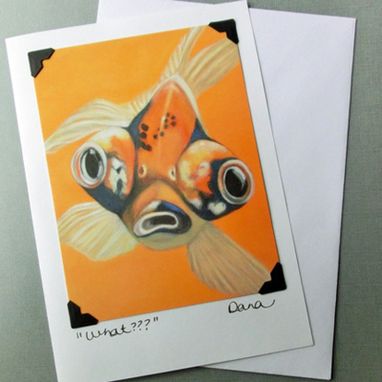 Custom Made Goldfish Magnet - Koi - Big Eyed Animal Art - Stocking Stuffer