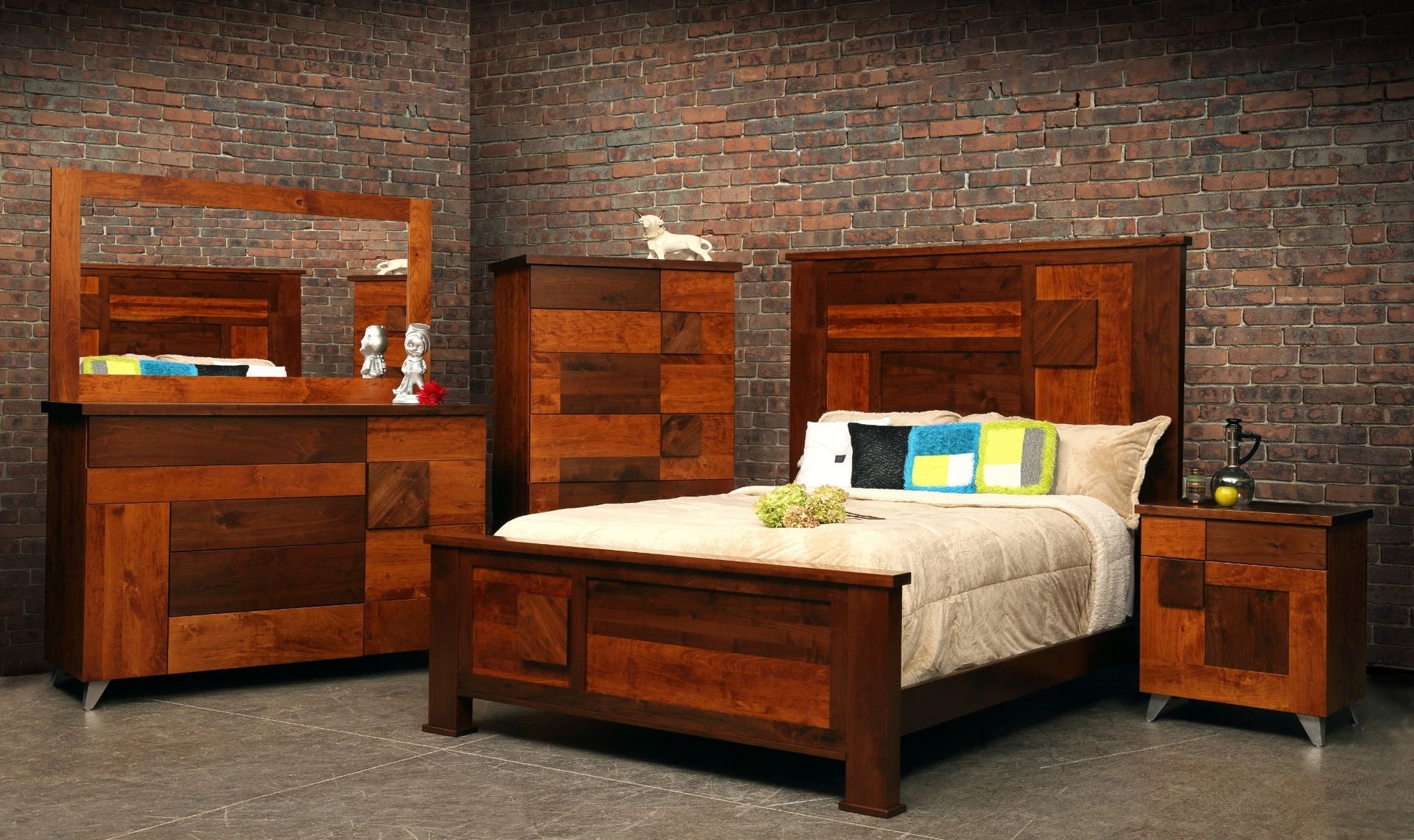 Cherry dresser deals and nightstand set