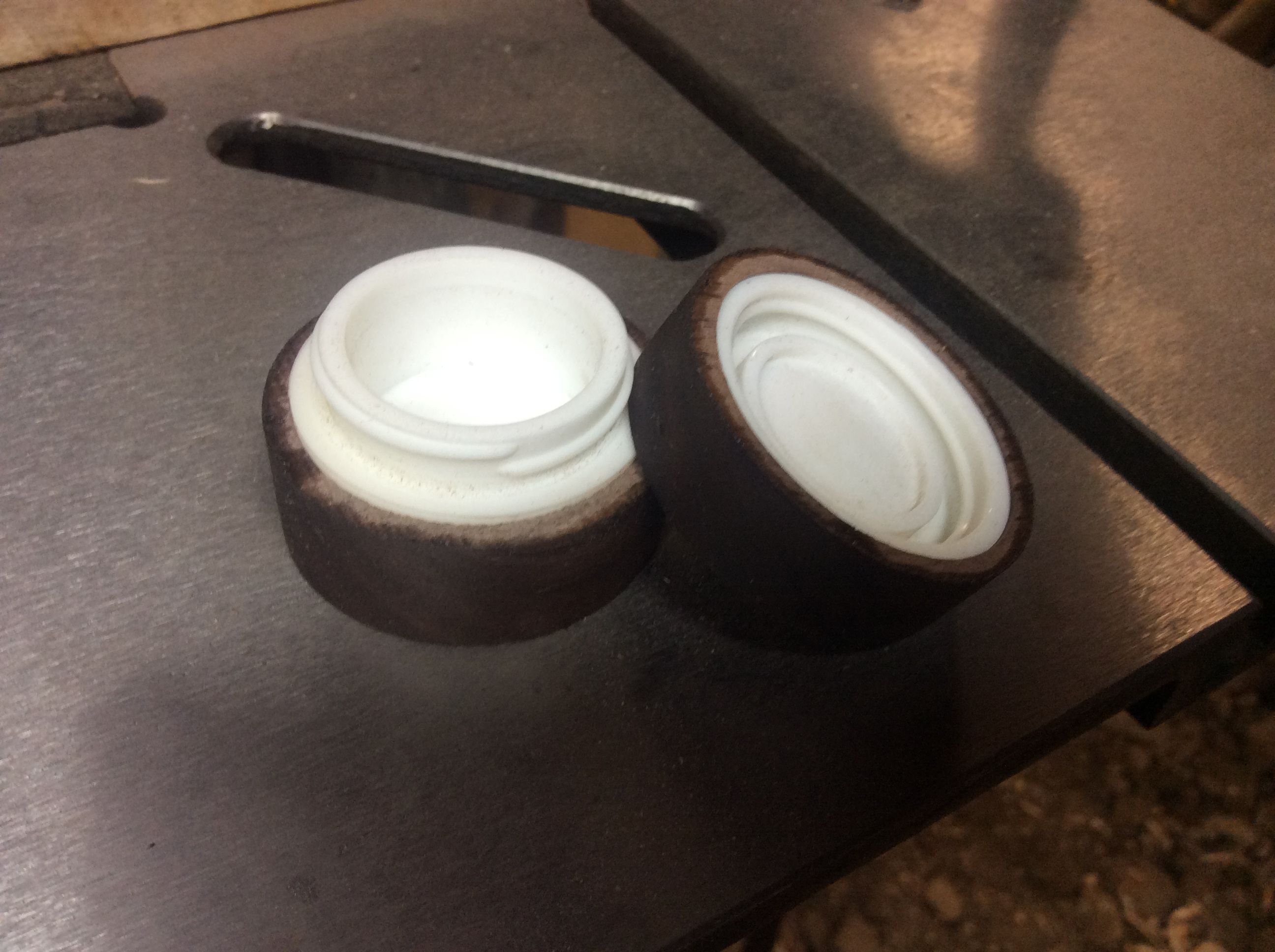 Hand Made Walnut Silicone Dab Containers by Eastman's Heirloom